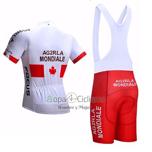 Ag2rla Ropa Ciclismo Culotte Corto 2017 Mangas Cortas Mondiale Blanco